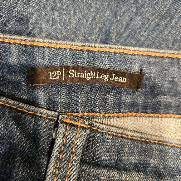 Talbots Womens 12P Straight Leg Denim Jeans Blue Cotton Blend - Picture 3 of 14